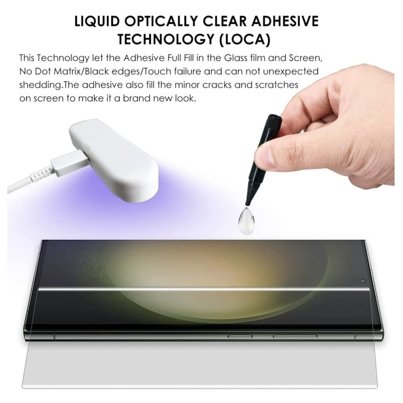 nPlusOne - UV Full Glue Tempered Glass for Samsung Galaxy S23 Ultra 5G - 6.8 Inches