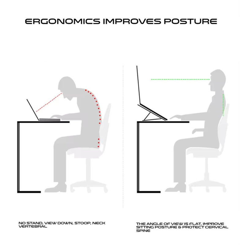 nPlusOne - Ergonomically Folding Aluminium Laptop Stand - Silver