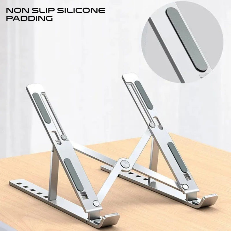 nPlusOne - Ergonomically Folding Aluminium Laptop Stand - Silver