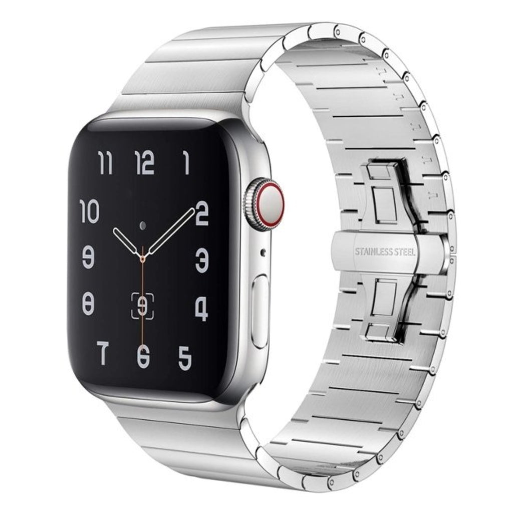 Link Strap Silver Metal Bracelet with Detachable Link for iWatch 45 mm 44  mm 42 mm for Series 8 7 6 SE 5 4 3 2 1  Starelabs India